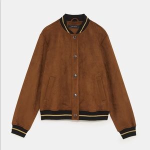 Zara brown bomber jacket